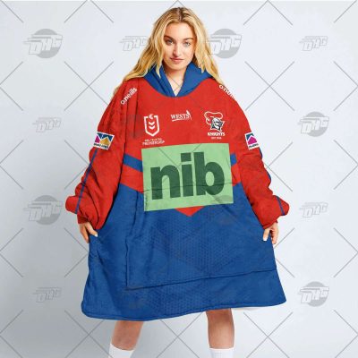 Personalized NRL Newcastle Knights oodie blanket hoodie snuggie hoodies