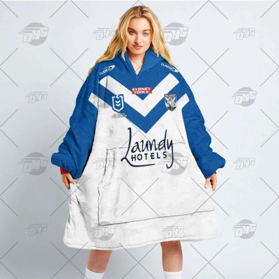 Personalized NRL Canterbury Bulldogs oodie blanket hoodie snuggie hoodies