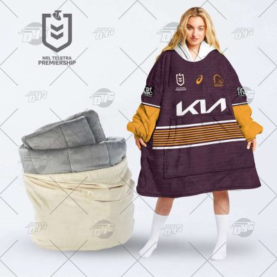 Personalized NRL Brisbane Broncos oodie blanket hoodie snuggie hoodies Personalized NRL Brisbane Broncos oodie blanket hoodie snuggie hoodies