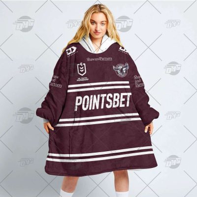 Personalized NRL Manly Warringah Sea Eagles oodie blanket hoodie snuggie hoodies