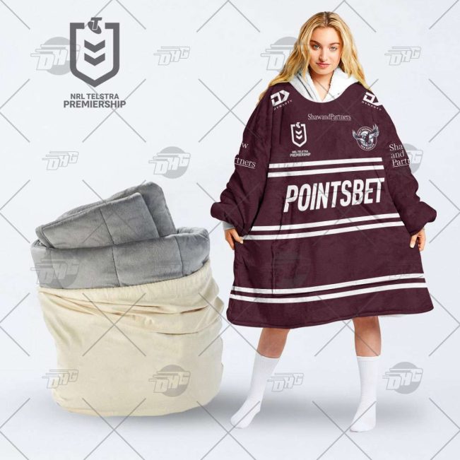 Personalized NRL Manly Warringah Sea Eagles oodie blanket hoodie snuggie hoodies