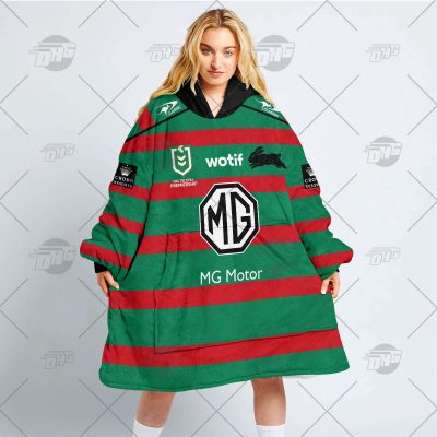 Personalized NRL South Sydney Rabbitohs oodie blanket hoodie snuggie hoodies