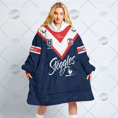 Personalized NRL Sydney Roosters oodie blanket hoodie snuggie hoodies