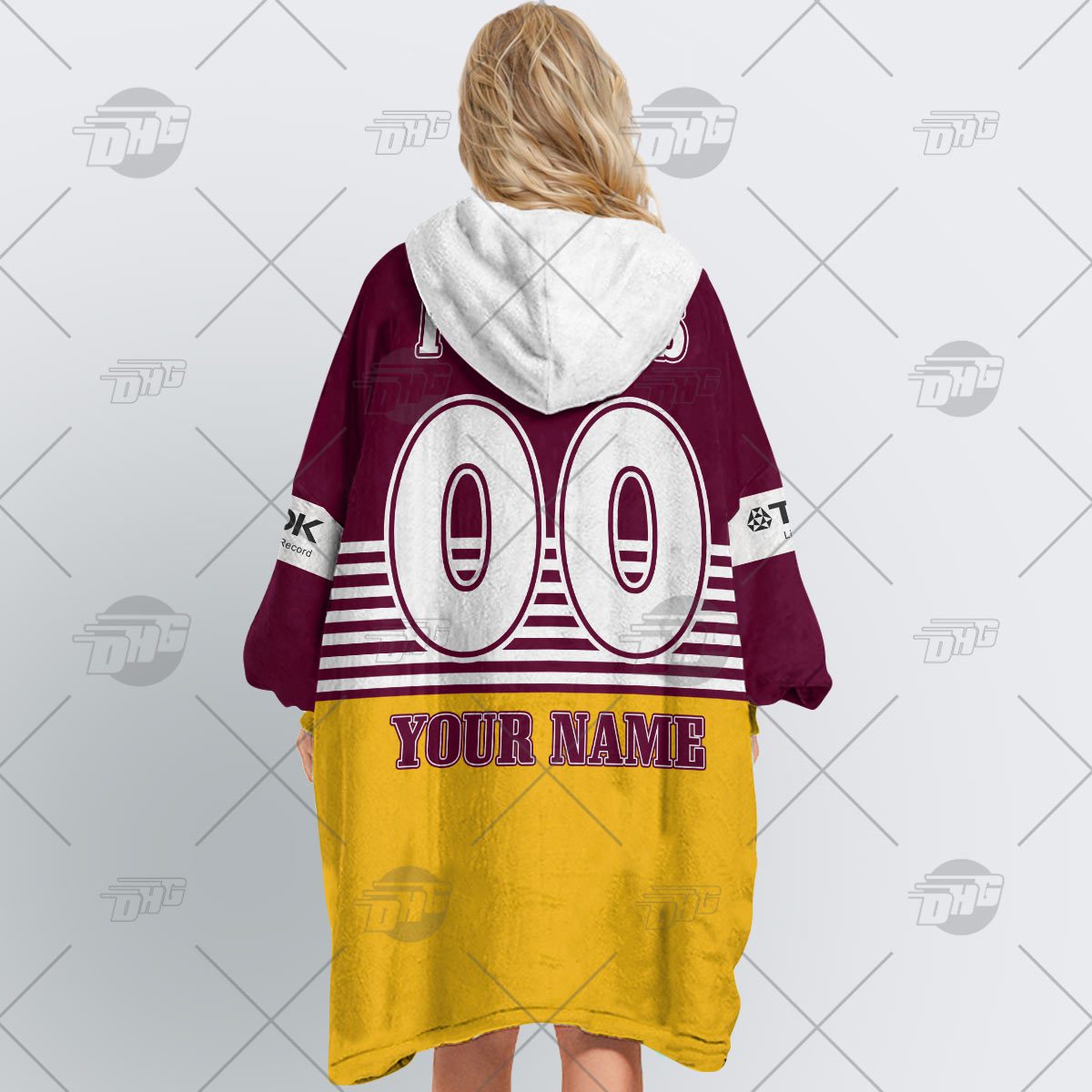 Personalised Vintage NRL Brisbane Broncos retro jersey oodie blanket hoodie snuggie hoodies Personalised Vintage NRL Brisbane Broncos retro jersey oodie blanket hoodie snuggie hoodies