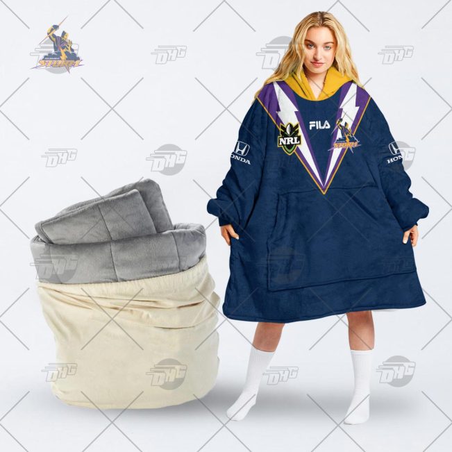 Personalised Vintage NRL Melbourne Storm retro jersey oodie blanket hoodie snuggie hoodies