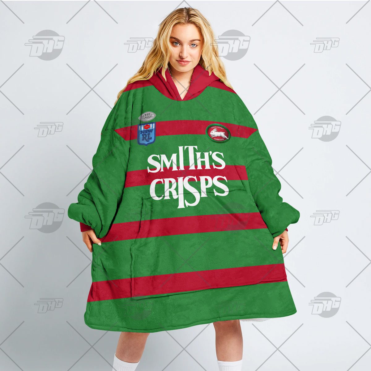 Personalised Vintage NRL South Sydney Rabbitohs retro jersey oodie blanket hoodie snuggie hoodies Personalised Vintage NRL South Sydney Rabbitohs retro jersey oodie blanket hoodie snuggie hoodies
