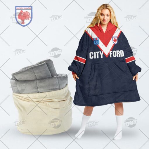 Personalised Vintage NRL Sydney Roosters retro jersey oodie blanket hoodie snuggie hoodies Personalised Vintage NRL Sydney Roosters retro jersey oodie blanket hoodie snuggie hoodies
