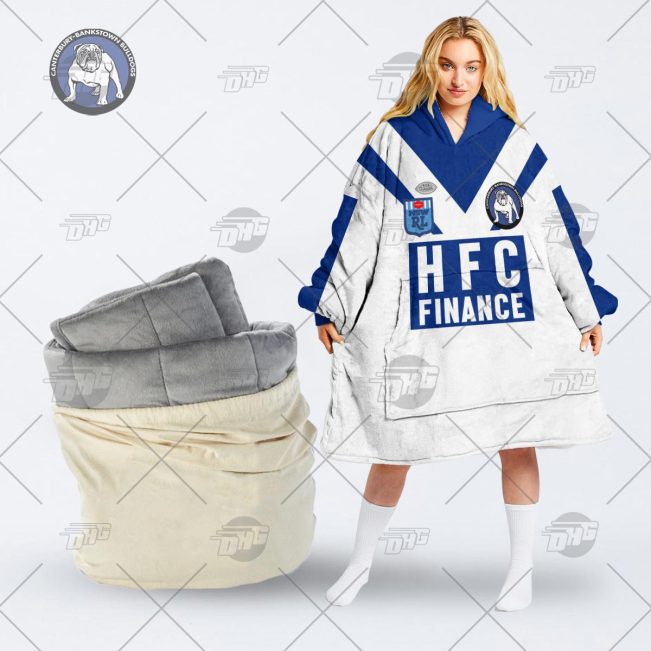 Personalised Vintage NRL Canterbury Bulldogs retro jersey oodie blanket hoodie snuggie hoodies