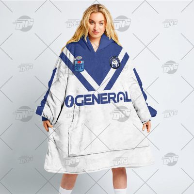 Personalised Vintage NRL Canterbury Bulldogs retro jersey oodie blanket hoodie snuggie hoodies