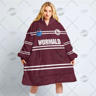 Personalised Vintage NRL Manly Warringah Sea Eagles retro jersey oodie blanket hoodie snuggie hoodies