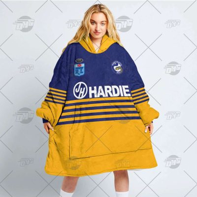 Personalised Vintage NRL Parramatta Eels retro jersey oodie blanket hoodie snuggie hoodies