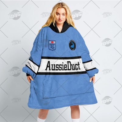 Personalised Vintage NRL Cronulla-Sutherland Sharks retro jersey oodie blanket hoodie snuggie hoodies