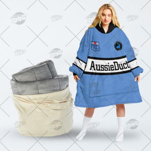 Personalised Vintage NRL Cronulla-Sutherland Sharks retro jersey oodie blanket hoodie snuggie hoodies Personalised Vintage NRL Cronulla-Sutherland Sharks retro jersey oodie blanket hoodie snuggie hoodies