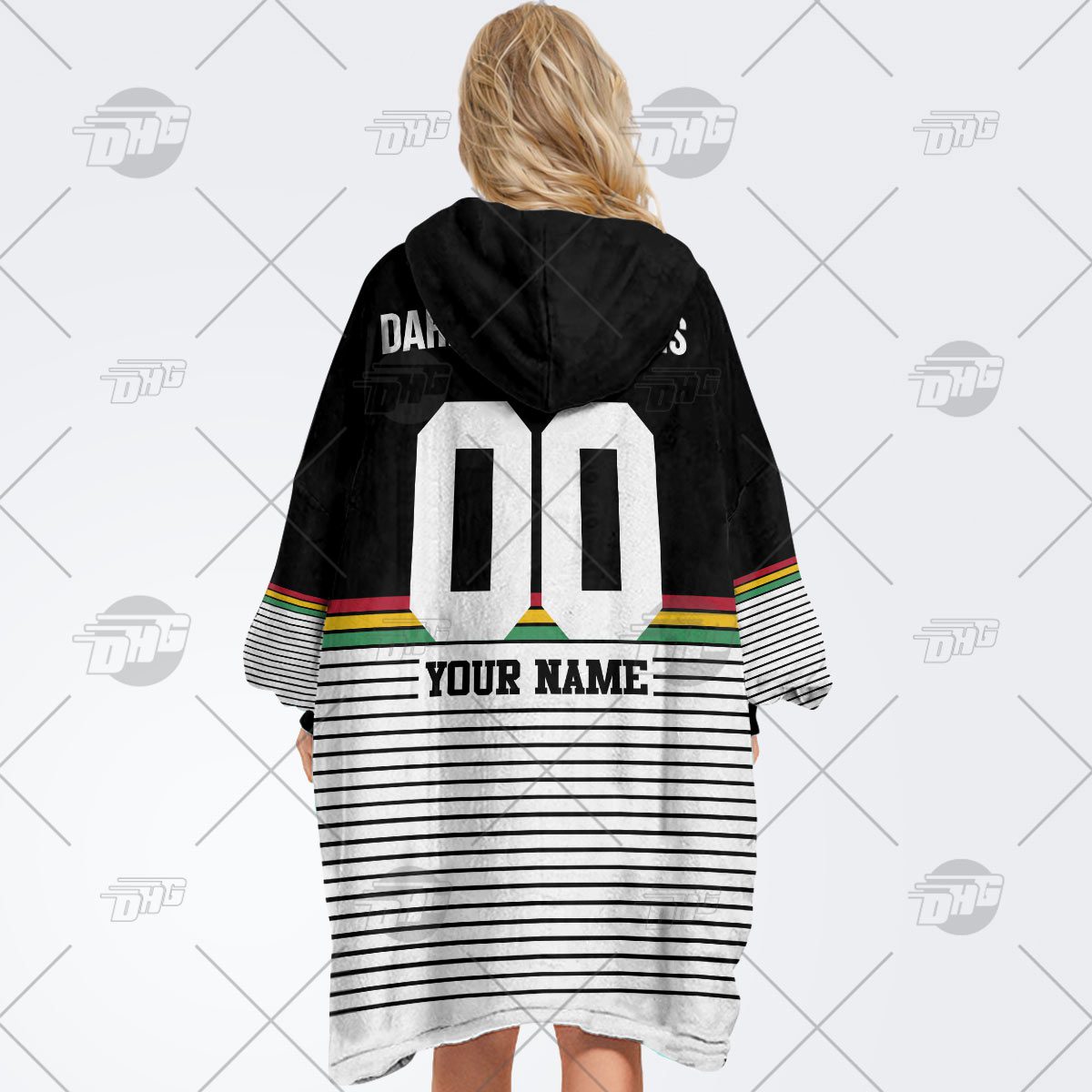 Personalised Vintage NRL Penrith Panthers retro jersey oodie blanket hoodie snuggie hoodies