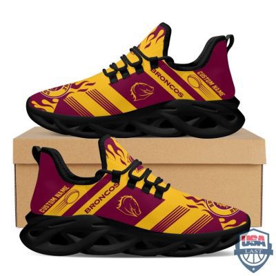Nrl Brisbane Broncos Custom Name Max Soul Shoes - Hot Sale 2025