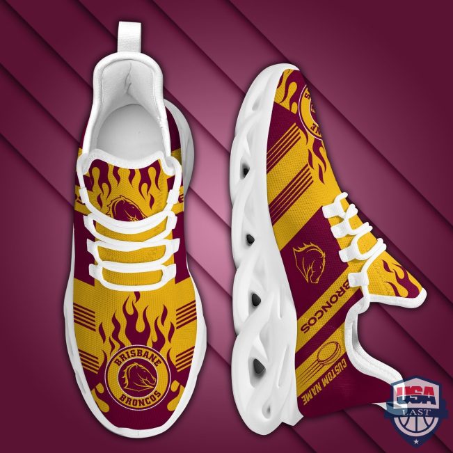 Nrl Brisbane Broncos Custom Name Max Soul Shoes - Hot Sale 2025