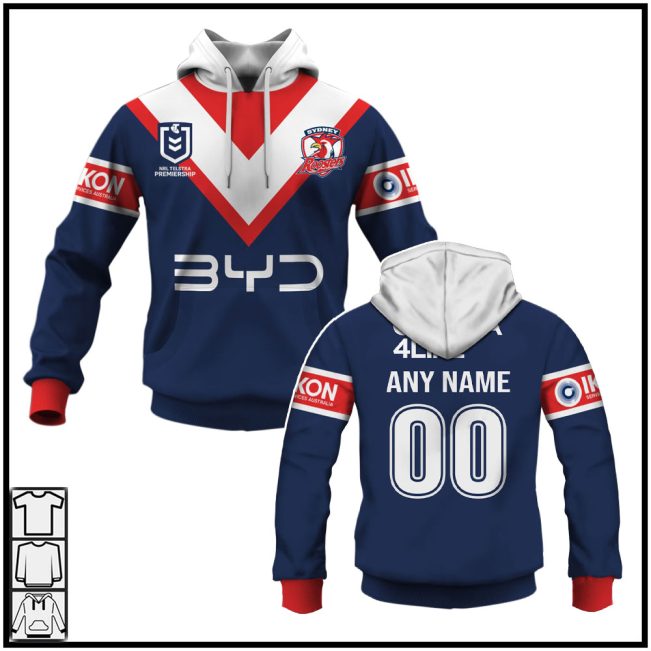 Personalised Sydney Roosters Home Jerseys NRL 2025 Hoodies T-shirts - Soulcals.com