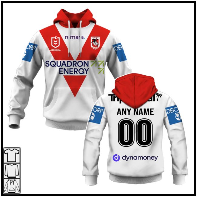 Personalised St. George Illawarra Dragons Home Jerseys NRL 2025 Hoodies T-shirts - Soulcals.com