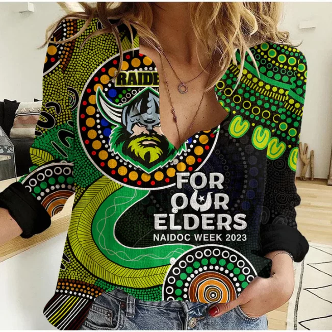 Sydney Roosters Mascot NRL Women Casual Shirt Aboriginal Patterns LT6