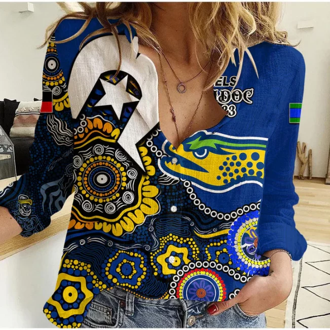 Brisbane Broncos Mascot NRL Casual Shirt NAIDOC 2023 Patterns LT6