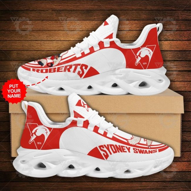 AFL Sydney Swans Custom Name Max Soul Shoes - soulcals.com