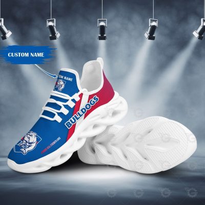 AFL Western Bulldogs Custom Name Blue Max Soul Shoes - soulcals.com