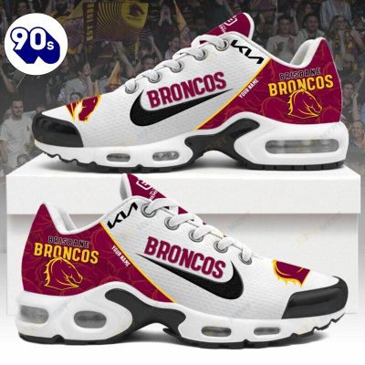 Brisbane Broncos Custom Name NRL Air Max Plus Shoes - Soulcals.com