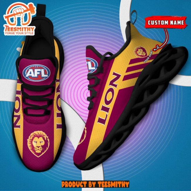 Brisbane Lions Max Soul  Shoes Personalized AFL Max Soul Shoes-Soulcals.com