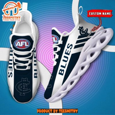 Carlton Blues Max Soul  Shoes Personalized AFL Max Soul Shoes-Soulcals.com