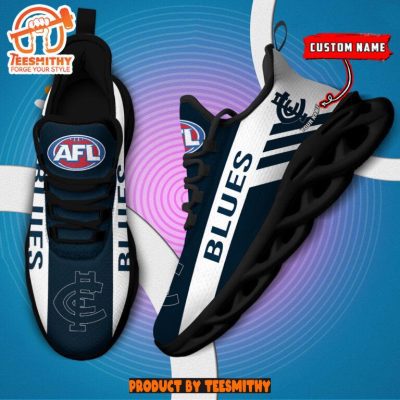 Carlton Blues Max Soul  Shoes Personalized AFL Max Soul Shoes-Soulcals.com