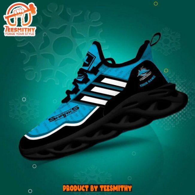 Cronulla-Sutherland Sharks Max Soul  Shoes Persnalized NRL Max Soul Shoes-Soulcals.com