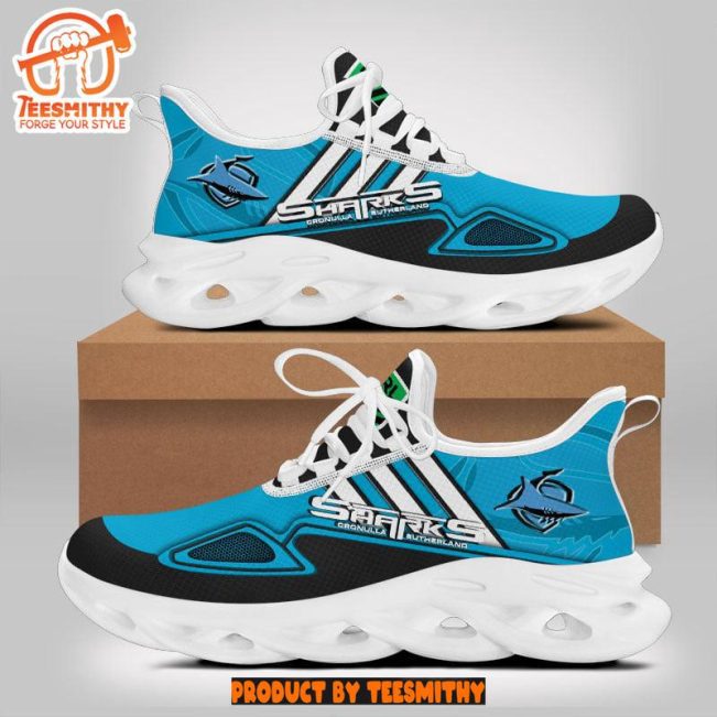 Cronulla-Sutherland Sharks Max Soul  Shoes NRL Max Soul Shoes-Soulcals.com