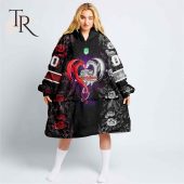 Custom Name And Number Nrl Dolphins Rose Dragon Oodie Blanket Hoodie Coolosm - demo10