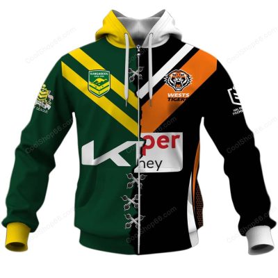 Wests Tigers Mascot NRL Casual Shirt Summer Vibe Style LT6