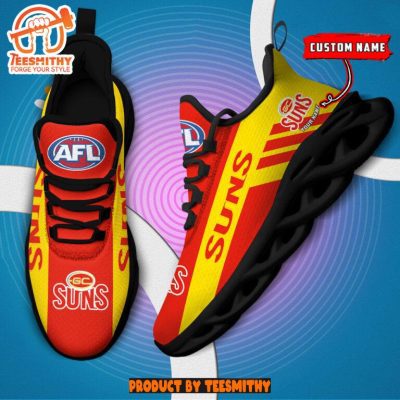Gold Coast Suns Max Soul  Shoes Personalized AFL Max Soul Shoes-Soulcals.com