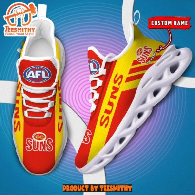 Gold Coast Suns Max Soul  Shoes Personalized AFL Max Soul Shoes-Soulcals.com