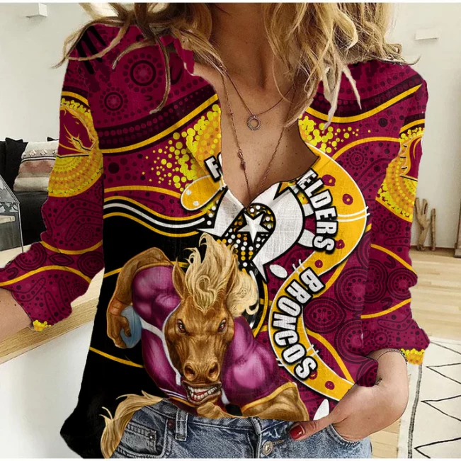 Wests Tigers Mascot NRL Women Casual Shirt NAIDOC LT6