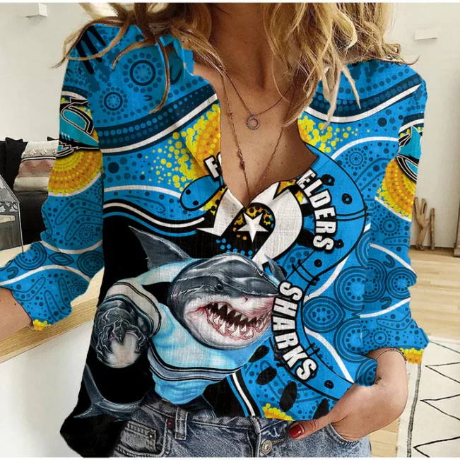 Wests Tigers Mascot NRL Women Casual Shirt NAIDOC LT6