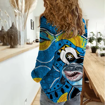 Wests Tigers Mascot NRL Women Casual Shirt NAIDOC LT6