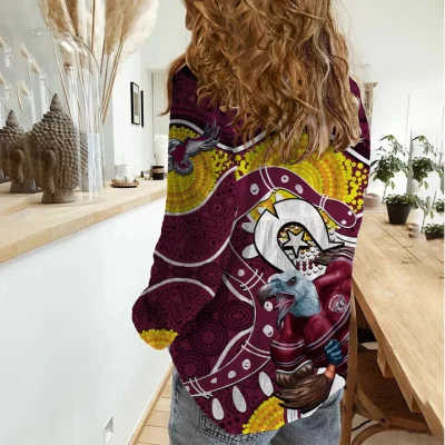 Wests Tigers Mascot NRL Women Casual Shirt NAIDOC LT6