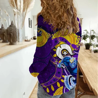 Wests Tigers Mascot NRL Women Casual Shirt NAIDOC LT6