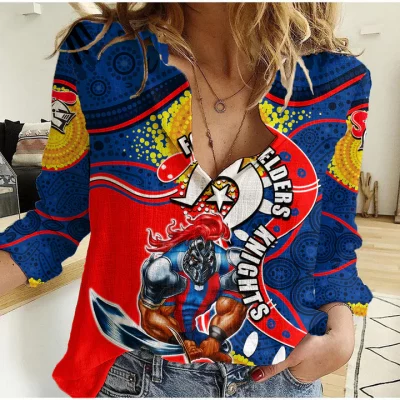 Newcastle Knights Mascot NRL Women Casual Shirt NAIDOC LT6