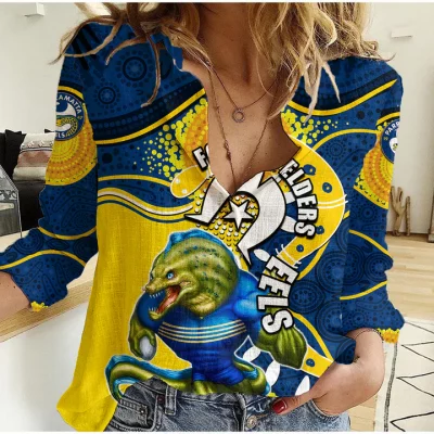 Wests Tigers Mascot NRL Women Casual Shirt NAIDOC LT6