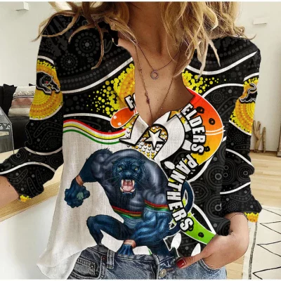 Wests Tigers Mascot NRL Women Casual Shirt NAIDOC LT6