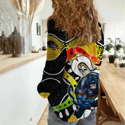 Wests Tigers Mascot NRL Women Casual Shirt NAIDOC LT6