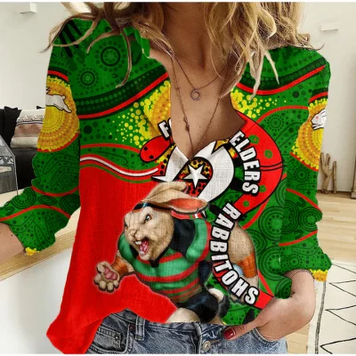 Wests Tigers Mascot NRL Women Casual Shirt NAIDOC LT6