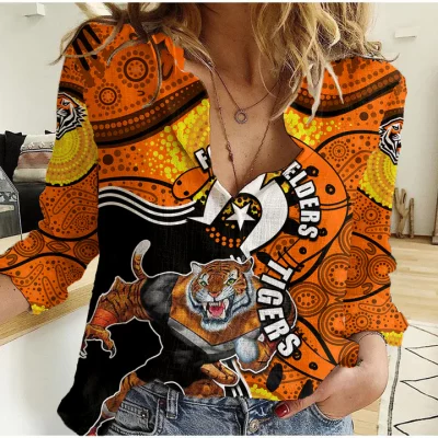 Wests Tigers Mascot NRL Women Casual Shirt NAIDOC LT6