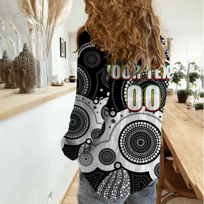 Sydney Roosters Mascot NRL Women Casual Shirt Aboriginal Patterns LT6