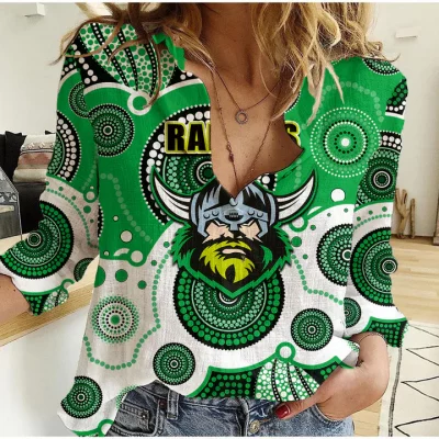 Sydney Roosters Mascot NRL Women Casual Shirt Aboriginal Patterns LT6