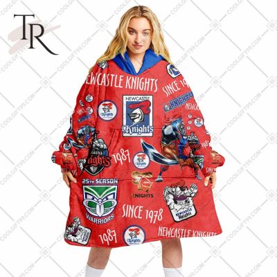 NRL Newcastle Knights Season Logo Fleece Blanket Hoodie | Soulcals